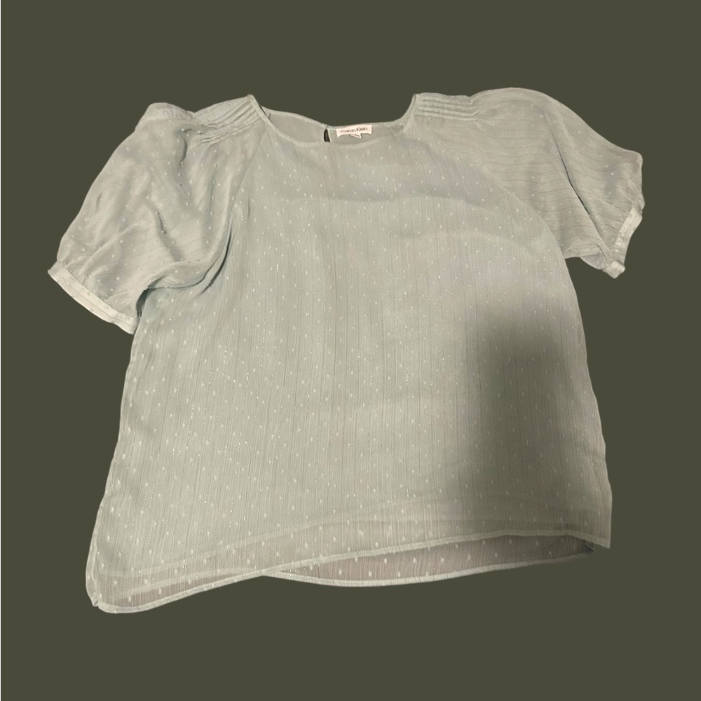 Calvin Klein Soft Blue Textured Blouse